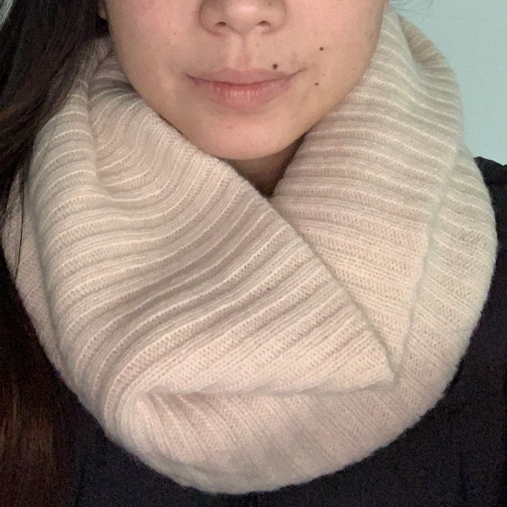 Ivory cashmere infinity scarf